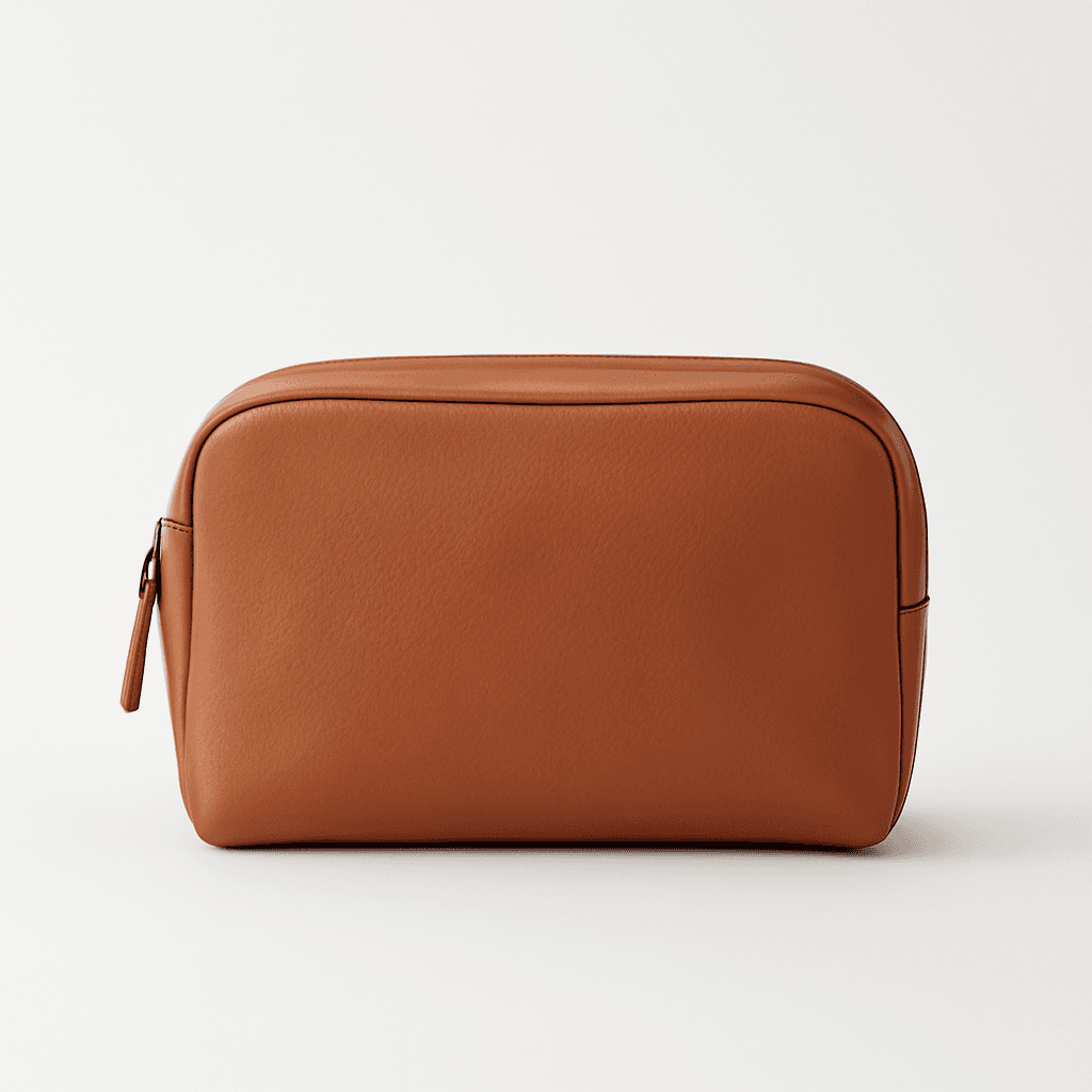 Leather makeup bag